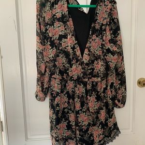 Floral long sleeve romper